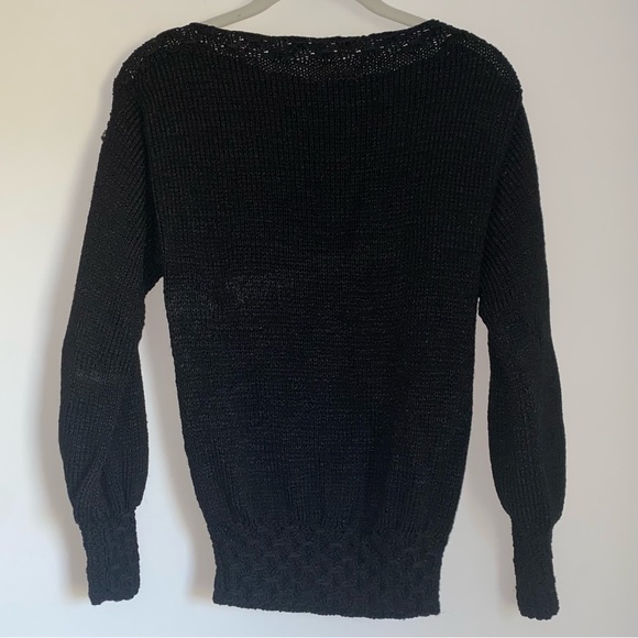 Vintage Sweater with Open Rhinestone Inserts in Sleeves - Picture 7 of 8